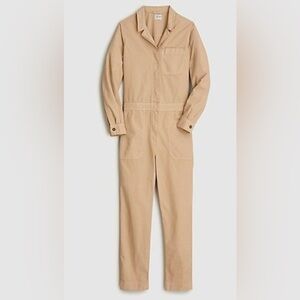 J.Crew $168 Foundry Chino Utility Coveralls Jumpsuit Size 2 Khaki Cotton Blend